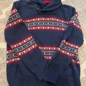 Navy Blue Patterned Boys Sweater